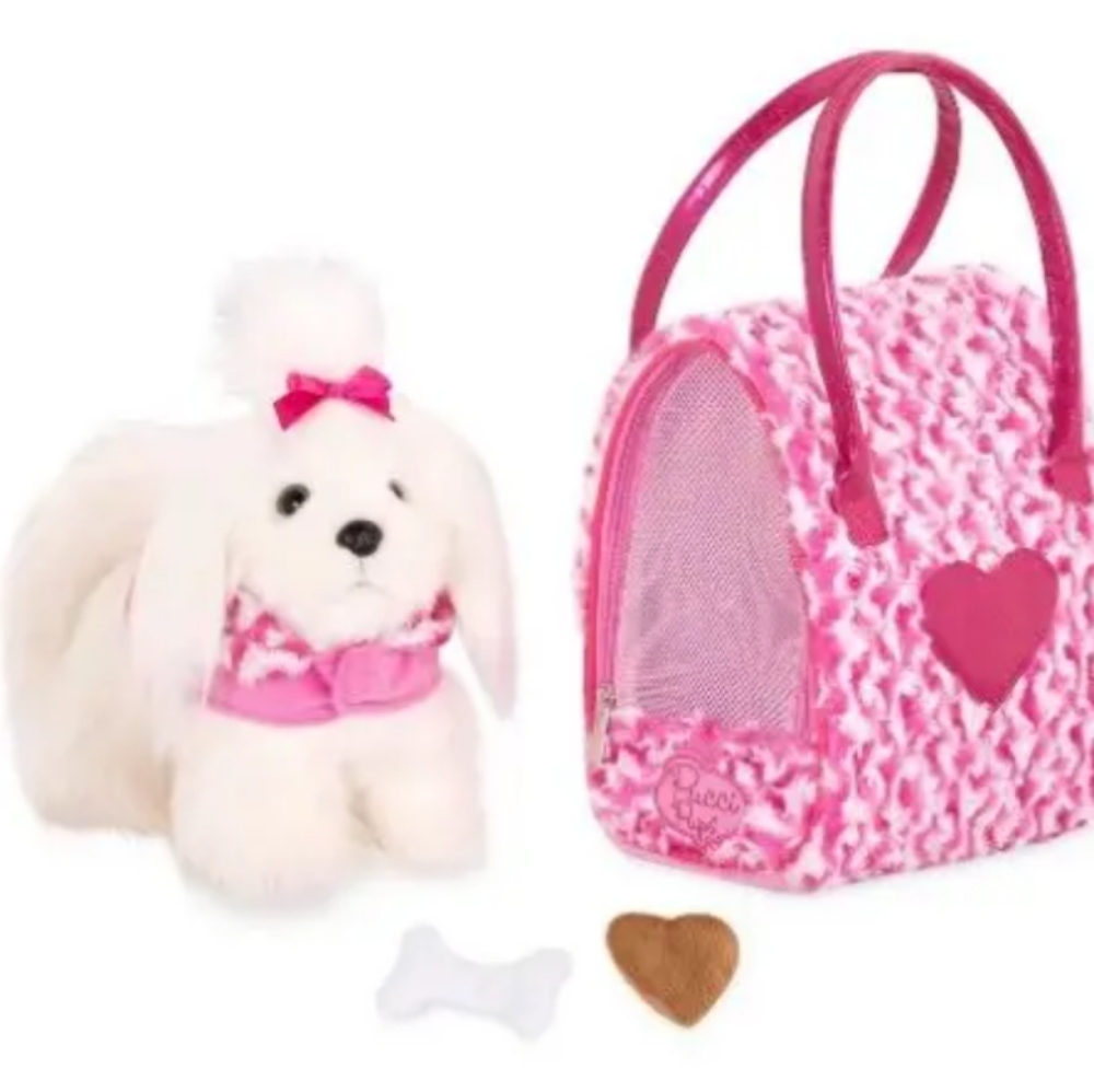 Pucci Pups Pink and White Plush Bag